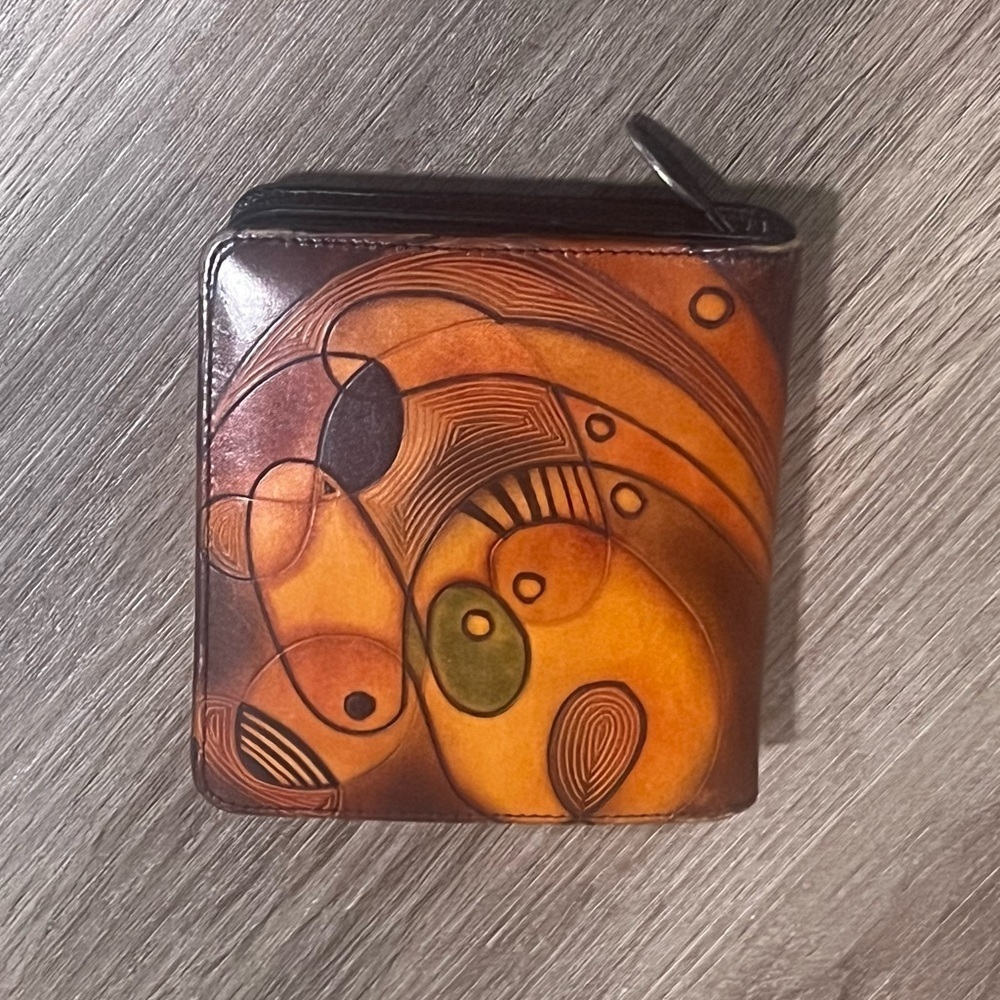 Bambas Art Hand Painted and Engraved Leather Wallet